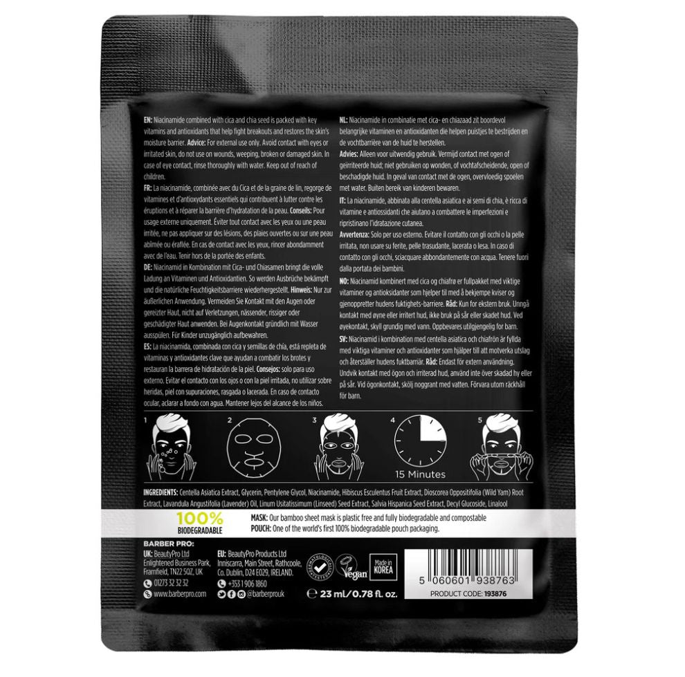 Barber Pro Blemish Control Face Sheet Mask