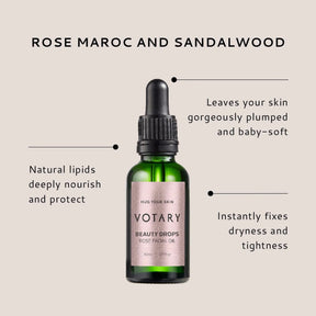 VOTARY Beauty Drops - Rose & Sandalwood Facial Oil
