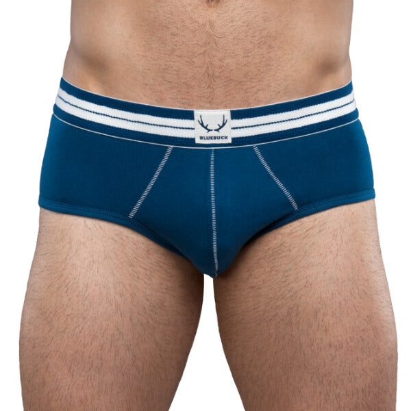 Bluebuck Blue Brief White Stitching